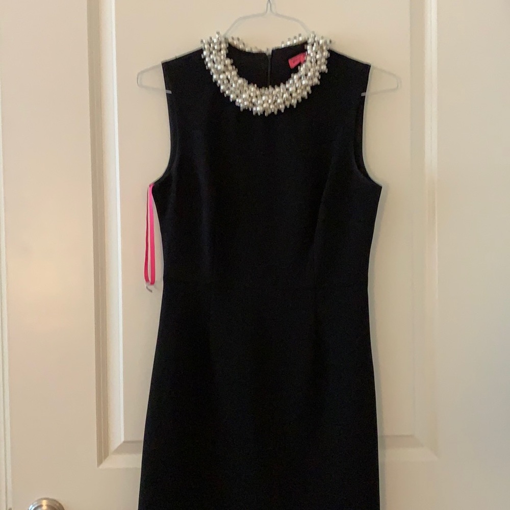 Betsy Johnson Embellished Neck Dress